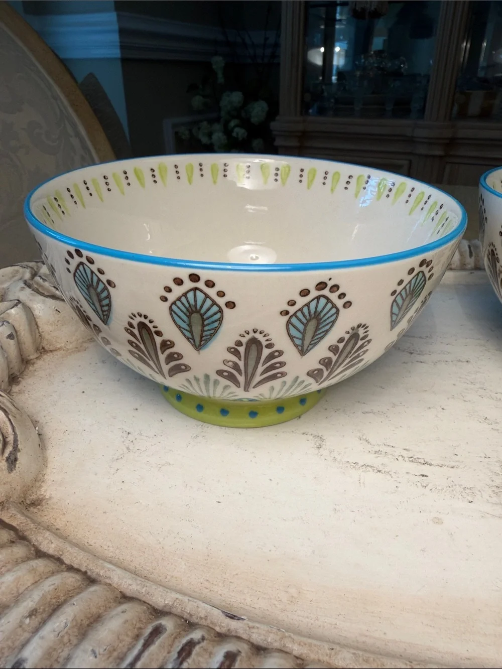 Pier 1 “Ellie Peacock” Bowls (2)